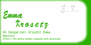 emma krosetz business card